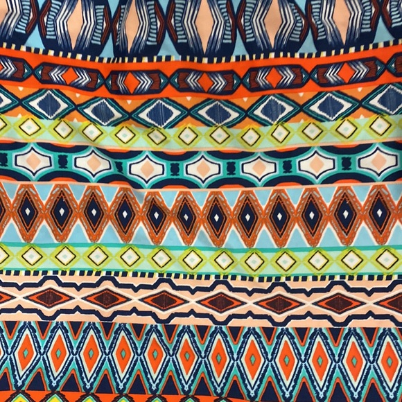 Ellen Tracy Blue Orange Tankini Swim Top Size 10 - Picture 11 of 12